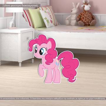 Pink pony wooden decorative figure