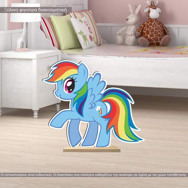wooden decorative figure Blue pony 