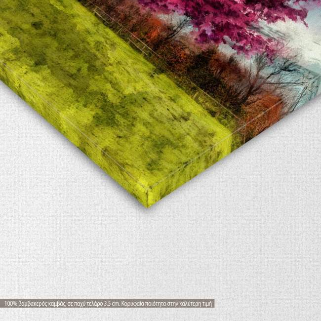 Canvas print Purple tree, four panels, detail