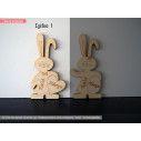 wooden decorative figure, Rabbit Happy easter