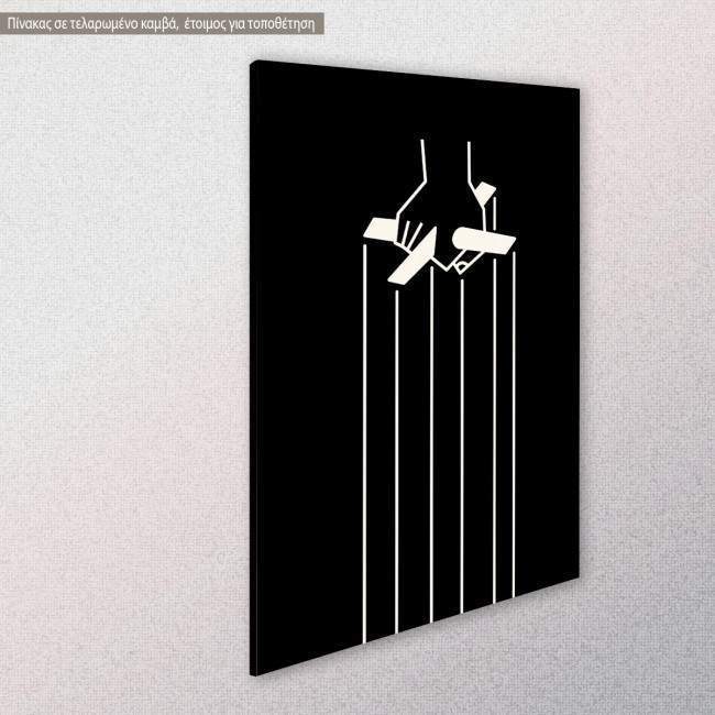 Canvas print Puppet Godfather, side