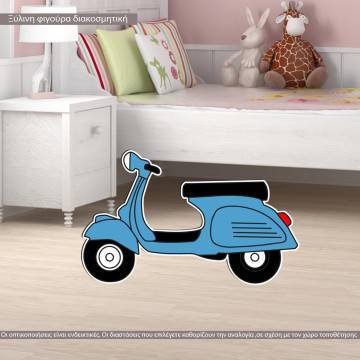 Vespa classic ξύλινη φιγούρα εκτυπωμένη, βέσπα