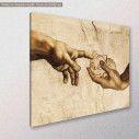 Canvas print The purrr creation reart, (based on The Creation of Adam by Michelangelo ), reproduction, side