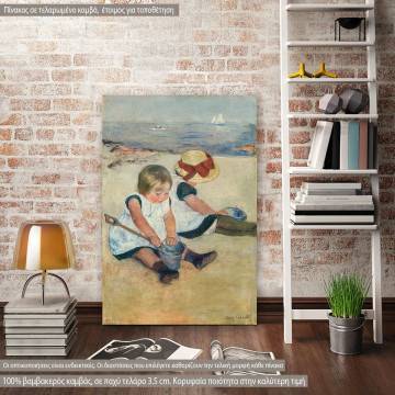 Canvas print Children playing on the beach, Cassatt M.
