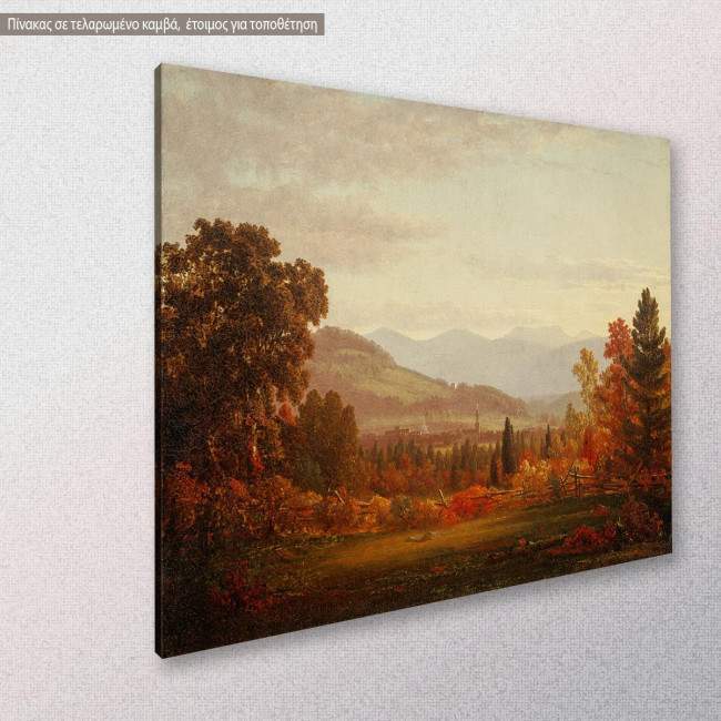 City of Hudson in autumn by S. R. Gifford, αντίγραφο - αναπαραγωγή πινακα σε καμβά, κοντινό