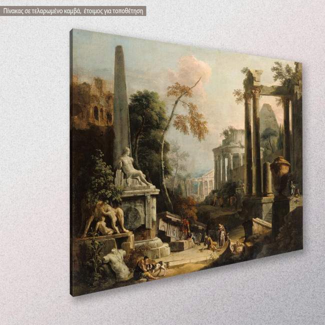 Canvas print Classical ruins and figures, Ricci, side
