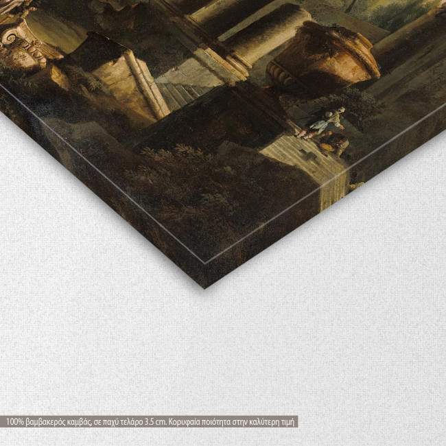 Canvas print Classical ruins and figures, Ricci, detail