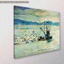 Canvas print Fishing boat, side