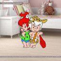 Boom Boom and Pebbles flintstones wooden figure printed