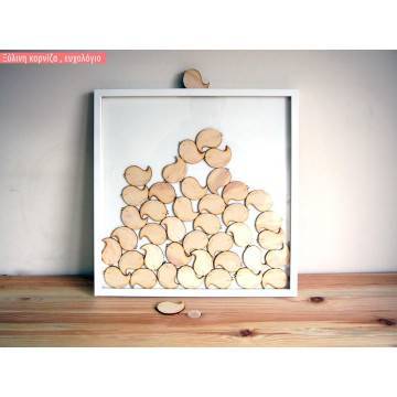 Frame with birds wooden wishes board