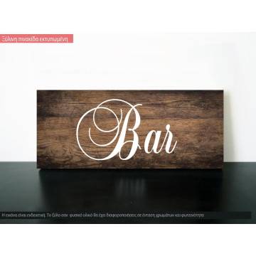 Wooden sign Bar 