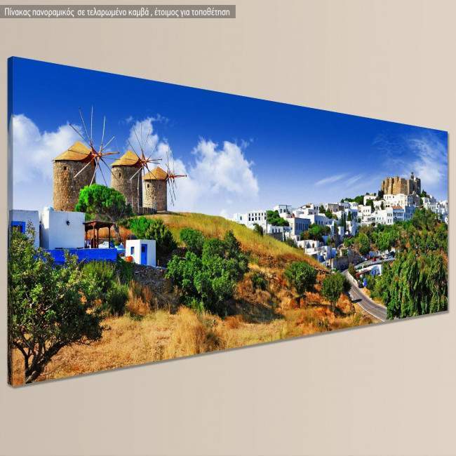 Canvas print Patmos, panoramic, side