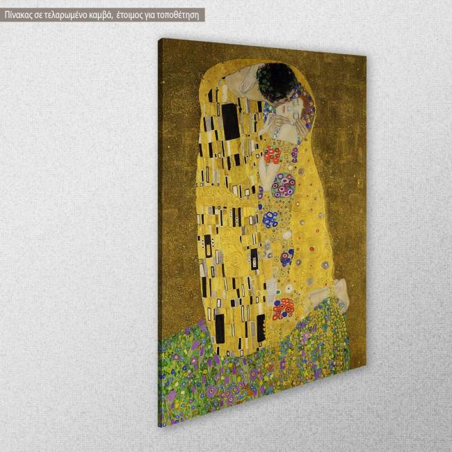 Canvas print The kiss (portrait), Klimt Gustav, side