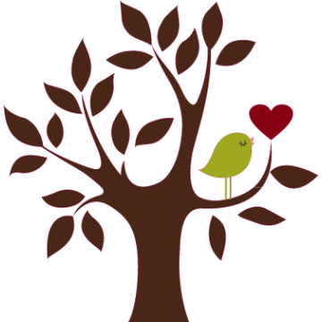 Wall stickers Tree, Heart and bird 2