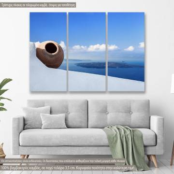 Canvas print Santorini island,  3 panels