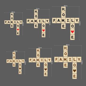 Ξύλινα γράμματα Scrabble Home Family Love 2