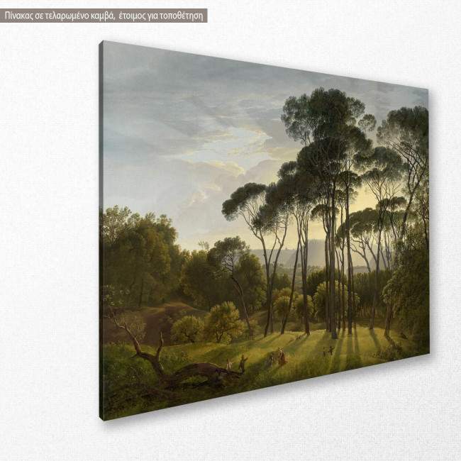 Canvas print Landscape with umbrella pines, Voogd, side