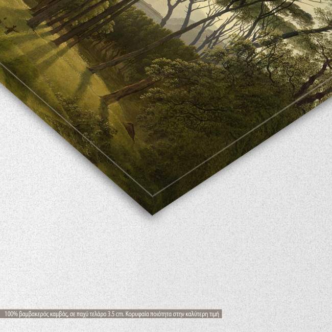 Canvas print Landscape with umbrella pines, Voogd, detail