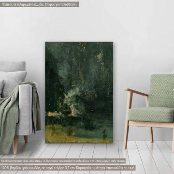 Canvas print Nocturne in black and gold, McNeill Whistler