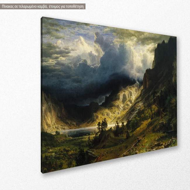 Canvas print Storm in the Rocky mountains, Mt. Rosalie, Bierstadt, side