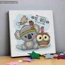 Kids canvas print Be Wild, Koala and owl tribal