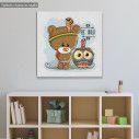 Kids canvas print Be Wild, Bear and owl tribal