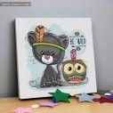 Kids canvas print Be Wild, Panther and owl tribal
