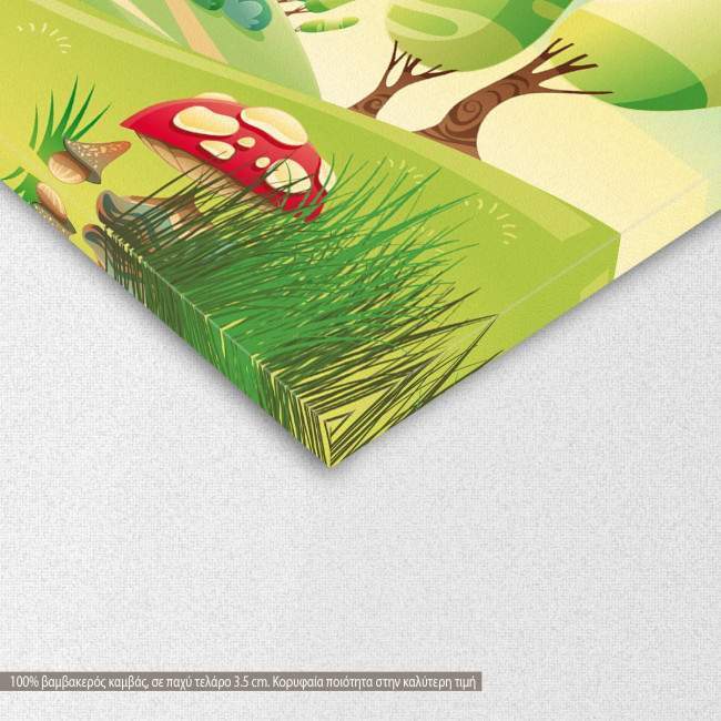 Πίνακας παιδικός σε καμβά Air balloon ride, καμβάς τελαρωμένος λεπτομέρεια