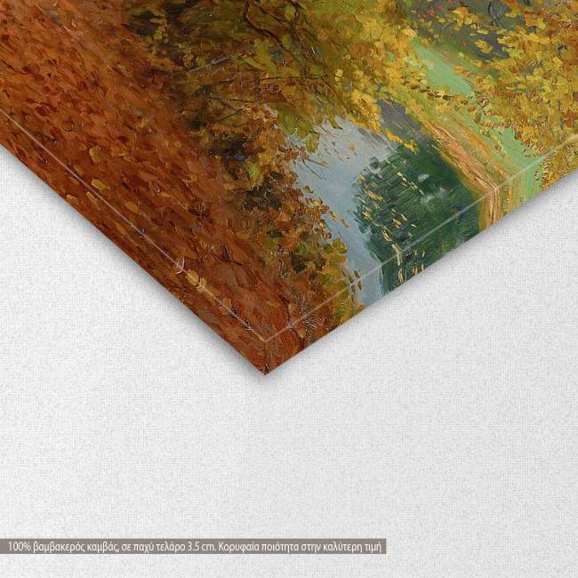 Canvas print A wooded path in autumn, Brendekilde, detail