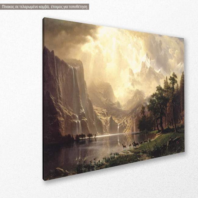 Canvas print Among the Sierra Nevada, Bierstadt, side
