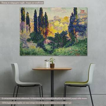 Canvas print Les cyprès à Cagnes, Cross H. E.