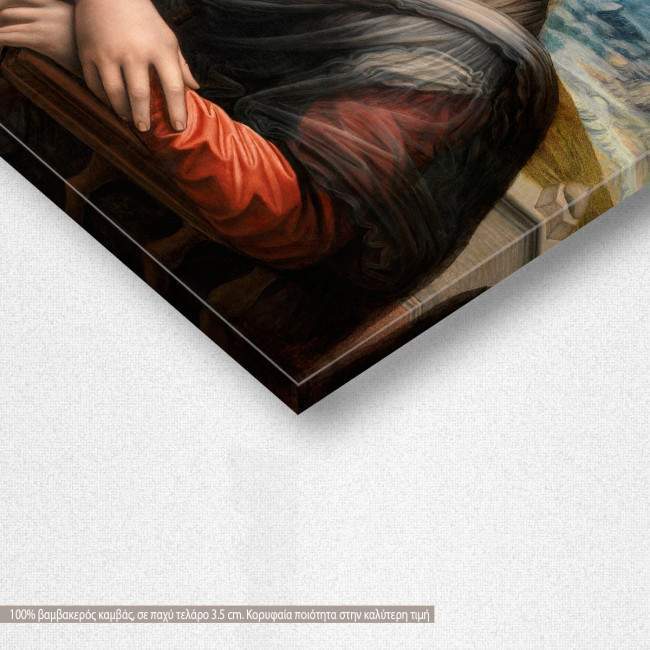 A Da Vinci's student copy of Mona Lisa, πίνακας σε καμβά, λεπτομέρεια