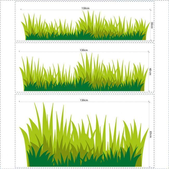 Kids wall stickers border Grass