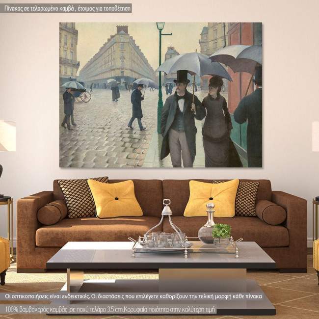 Canvas print Paris street a rainy day, Caillebotte G.