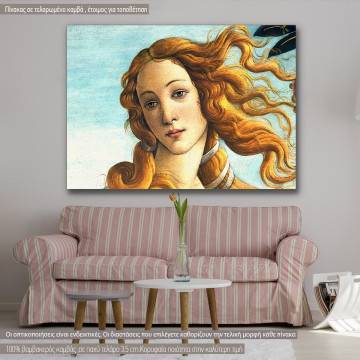 Canvas print The birth of Venus detail, Botticelli