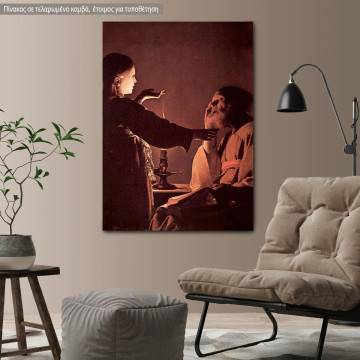 Canvas print St Joseph, appearance of angel, De La Tour Georges