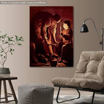 Πίνακας ζωγραφικής The carpenter, Georges De La Tour, αντίγραφο σε καμβά