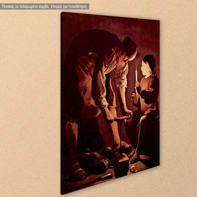 The carpenter, Georges De La Tour, αντίγραφο - αναπαραγωγή πίνακα σε καμβά, κοντινό