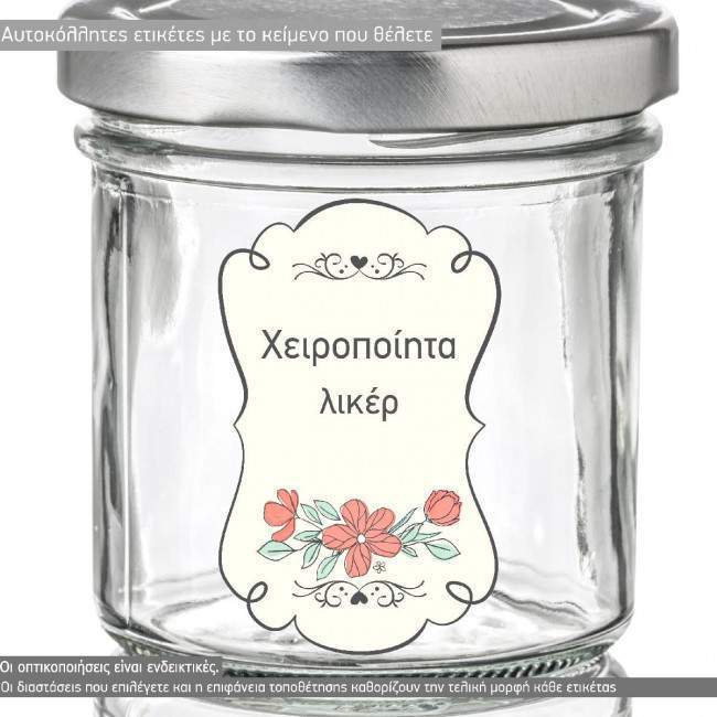 Sticker label Hand drawn floral