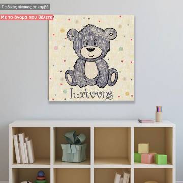 Kids canvas print painted Bear