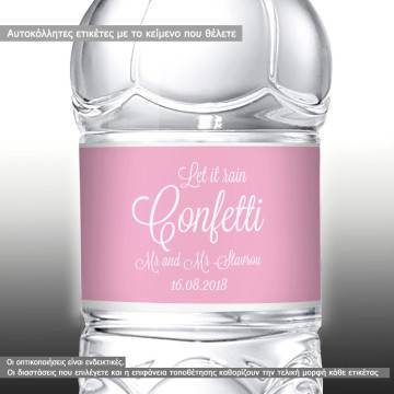 Sticker label Let it rain confetti,  