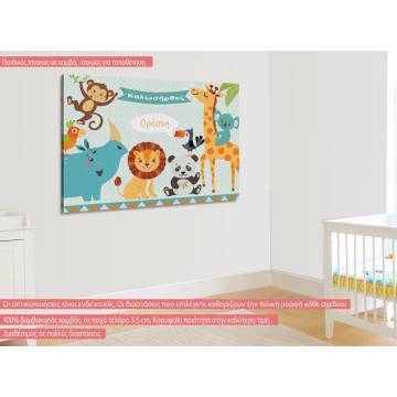 Kids canvas print Welcome little on 2