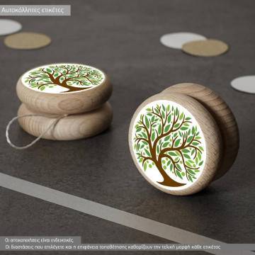  Αυτοκόλλητη ετικέτα Tree of life,  με όνομα και ημερομηνία δέντρο της ζωής, 2