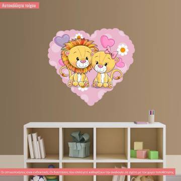 Wall stickers Heart and lions