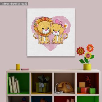 Kids canvas print Lion cubs