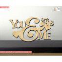 Wooden sign You & Me  with date