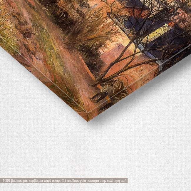 Canvas print Blue roofs of Rouen, Gauguin P., detail