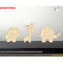 Wooden Lion giraffe, elephant set 3 pcs