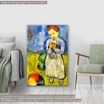 Child with dove reart (original by P. Picasso) canvas print