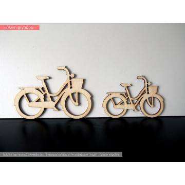 Wooden girly bicycle decorative figure